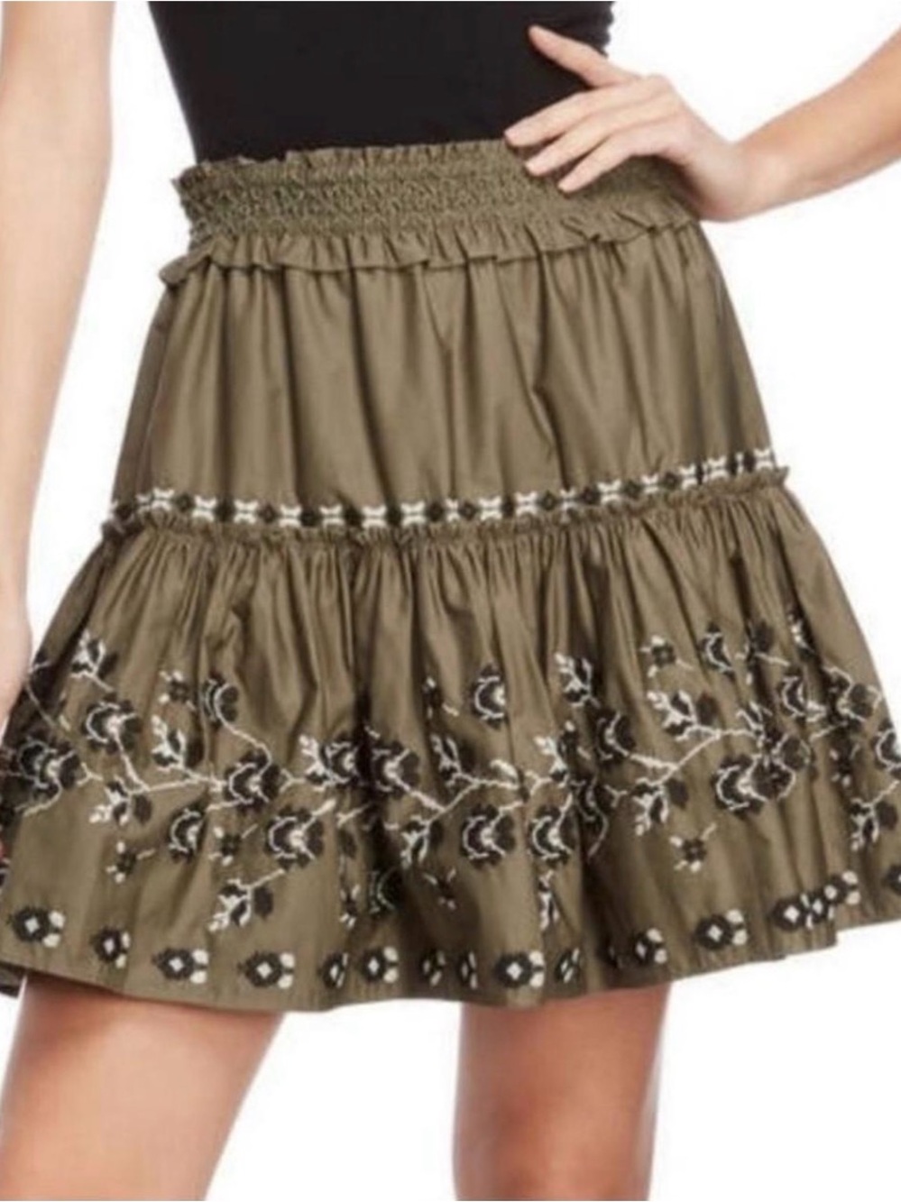 Kate Spade Broome Street Embroidered Poplin Skirt | Women’s XS